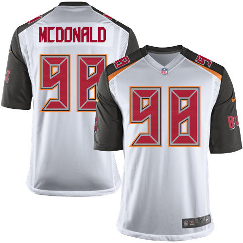 Men's Limited Clinton McDonald Nike Jersey White Road - #98 NFL Tampa Bay Buccaneers